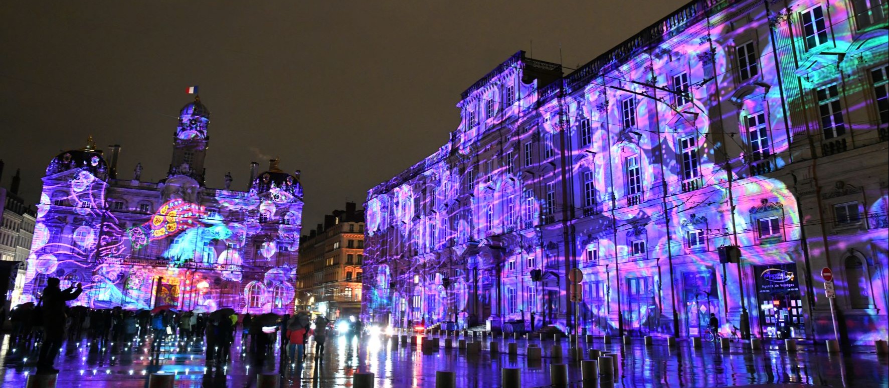 The Festival of Lights or Fete Lumieres in Lyon in December