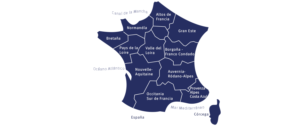 mapa regiones francia 2017