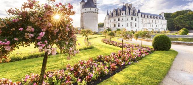 Le jardin de Catherine de Médicis au château de Chenonceau, dans le Val de Loire.