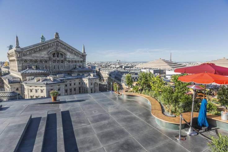 Landing on the roof of the Galeries Lafayette