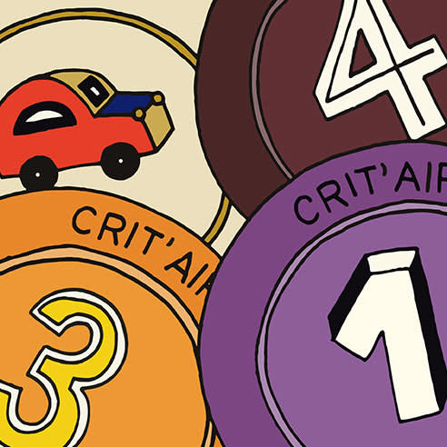 The Crit'Air anti-pollution vehicle sticker