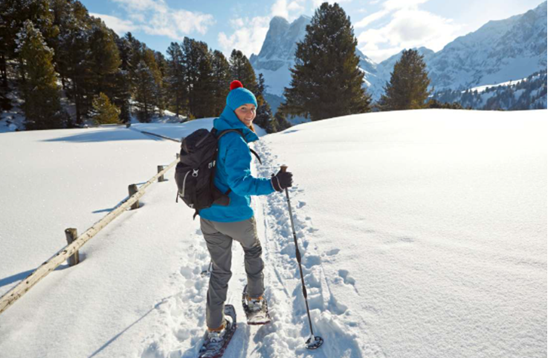 Snow shoes strap directly onto winter boots and are designed to walk on snow without sinking in. 