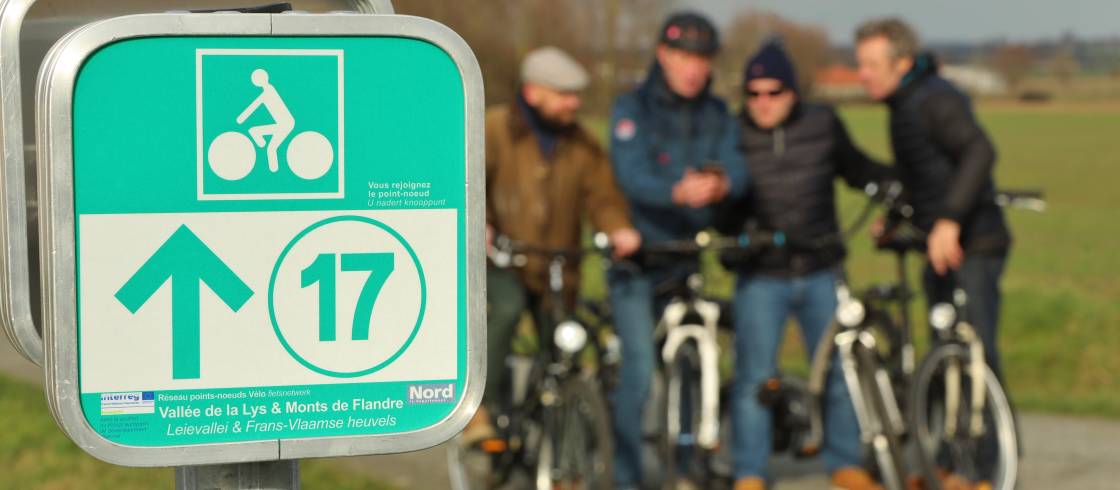 Sinds begin 2019 is het netwerk met fietsknooppunten uitgebreid naar Noord-Frankrijk.