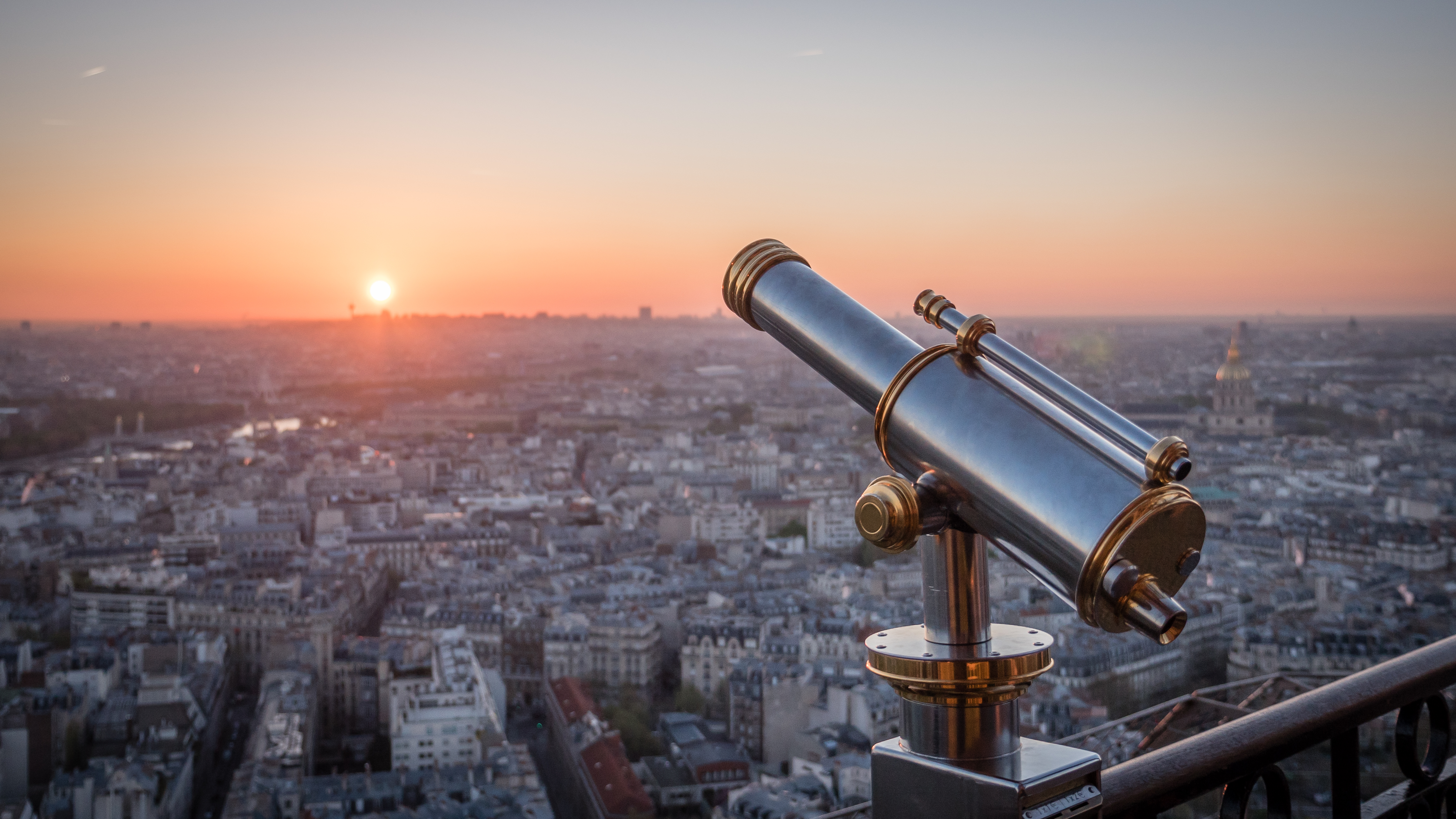Eiffel Tower view at sunrise