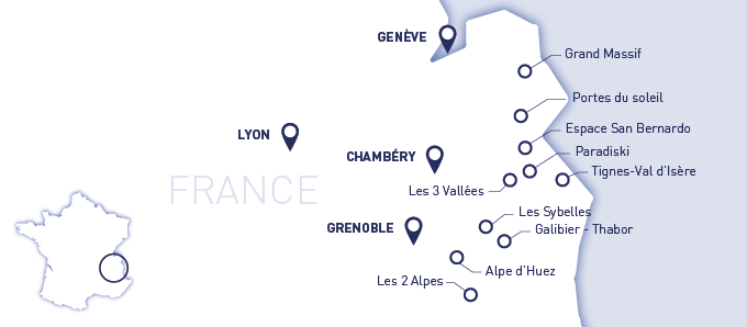 Carte de France Alpes du Nord
