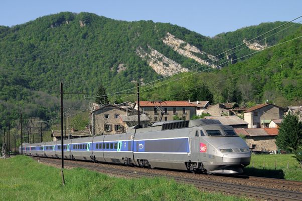 Rail Europe Train in countryside