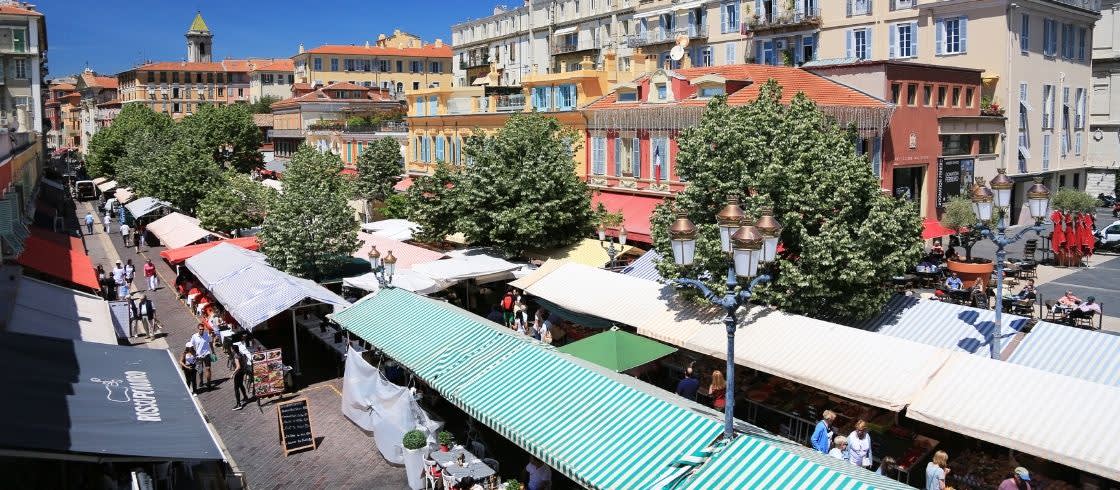 Cours Saleya i Vieux Nice, gamla stan