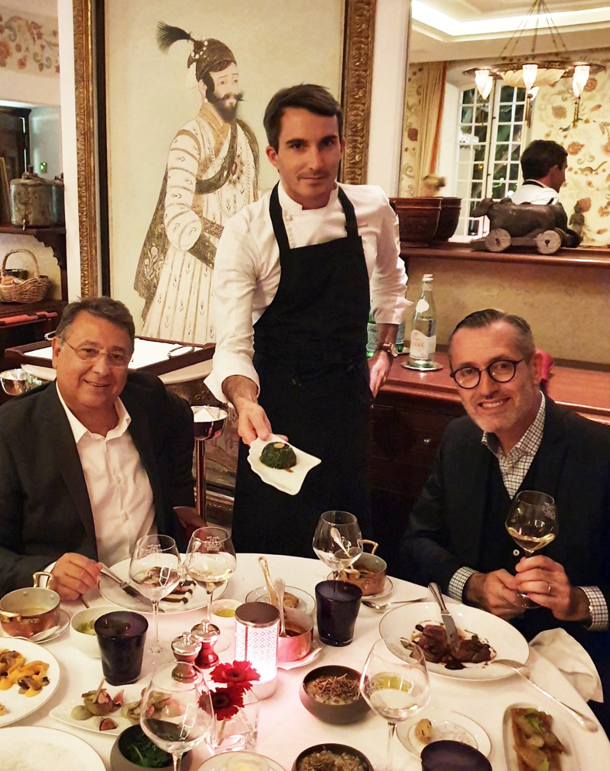 Chef Quentin Durand, Claude Maniscalco and Jaques Silvant at Pan Dei Palace