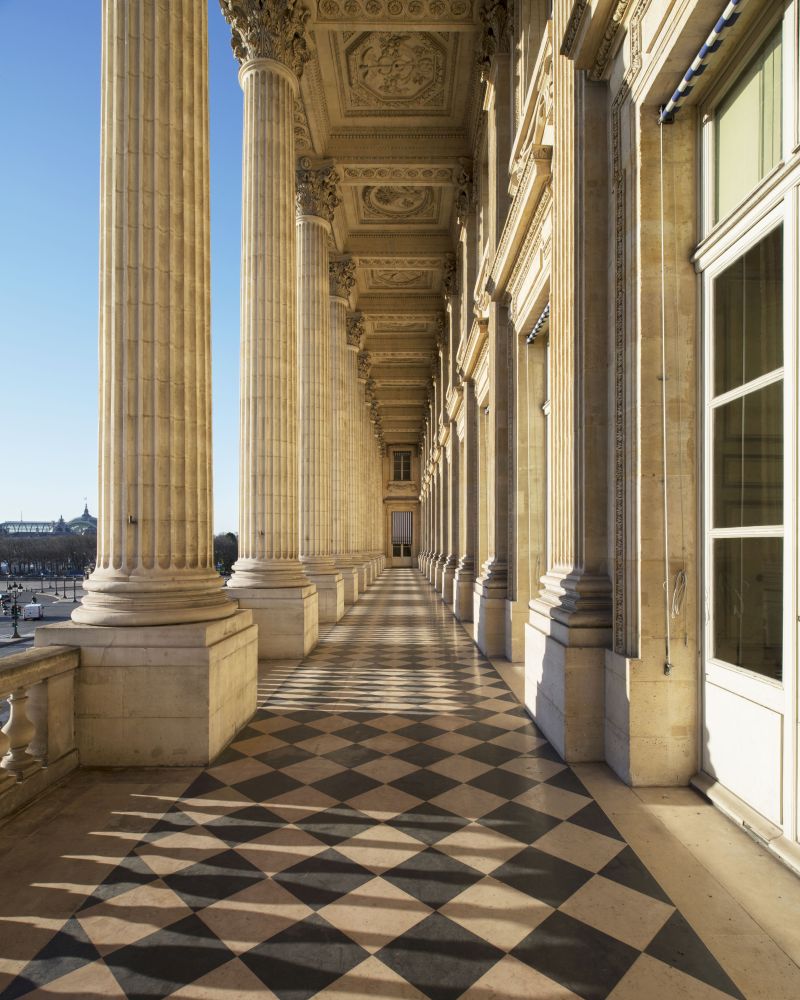 Hotel de la Marine, the peristyle or loggia on the south facade © Ambroise Tezenas - Centre des monuments nationaux