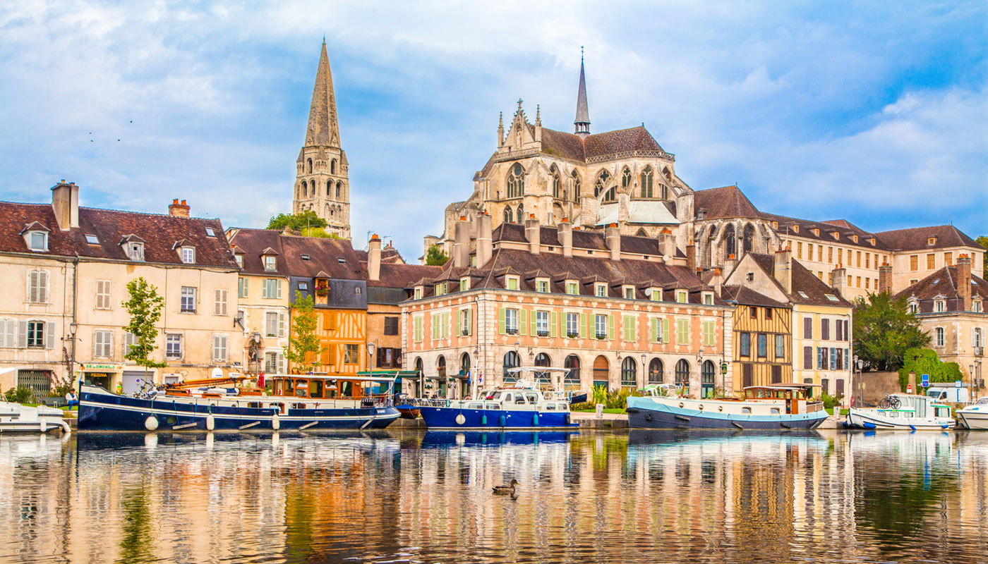Auxerre and Chalon-sur-Saone in East of France Burgundy, 2 art towns